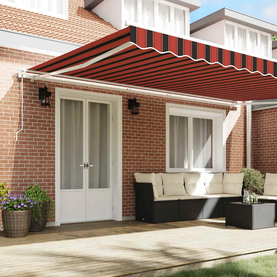 Auvent rétractable orange et marron 500 × 300 cm - 3