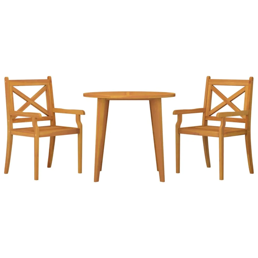 Ensemble à manger de jardin 3 pcs Bois d'acacia solide - 3