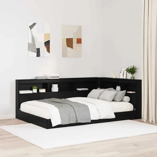 Tête de lit de rangement Chêne noir 207,5 x 137,5 x 76,5 cm