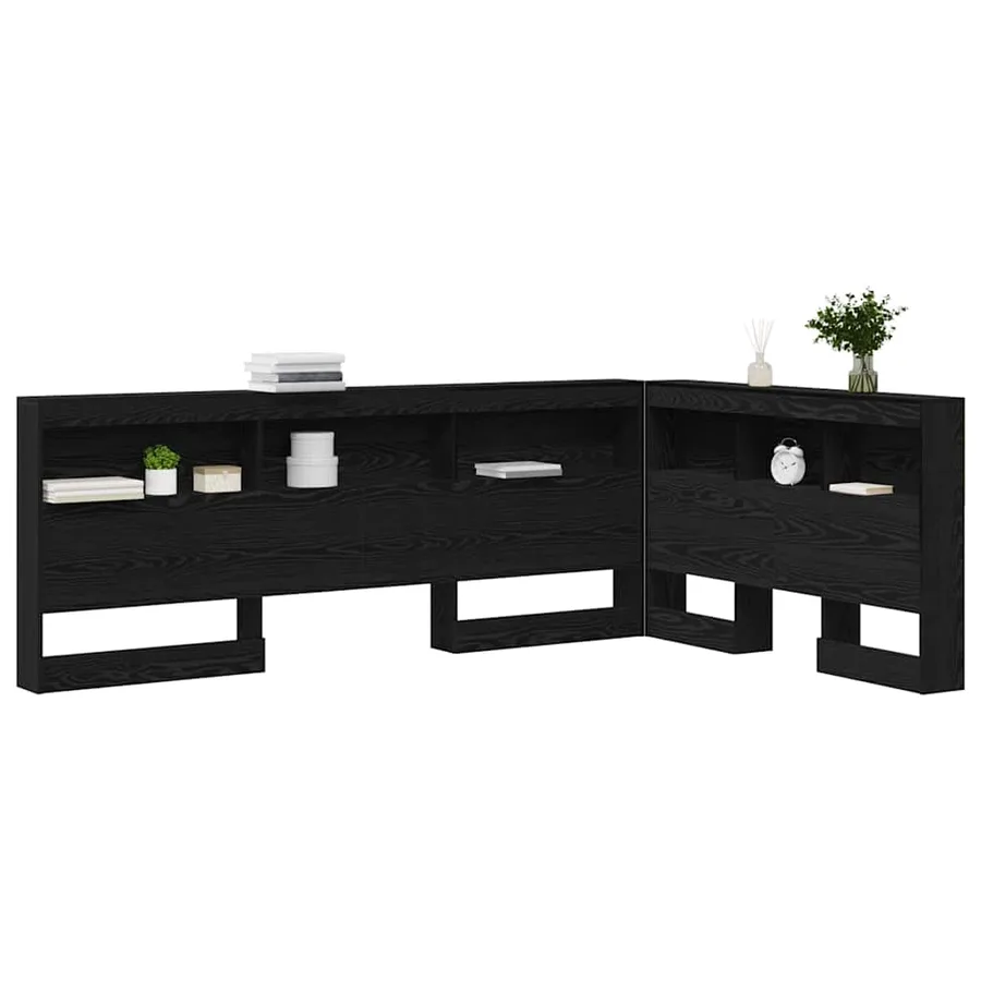 Tête de lit de rangement Chêne noir 207,5 x 137,5 x 76,5 cm - 3