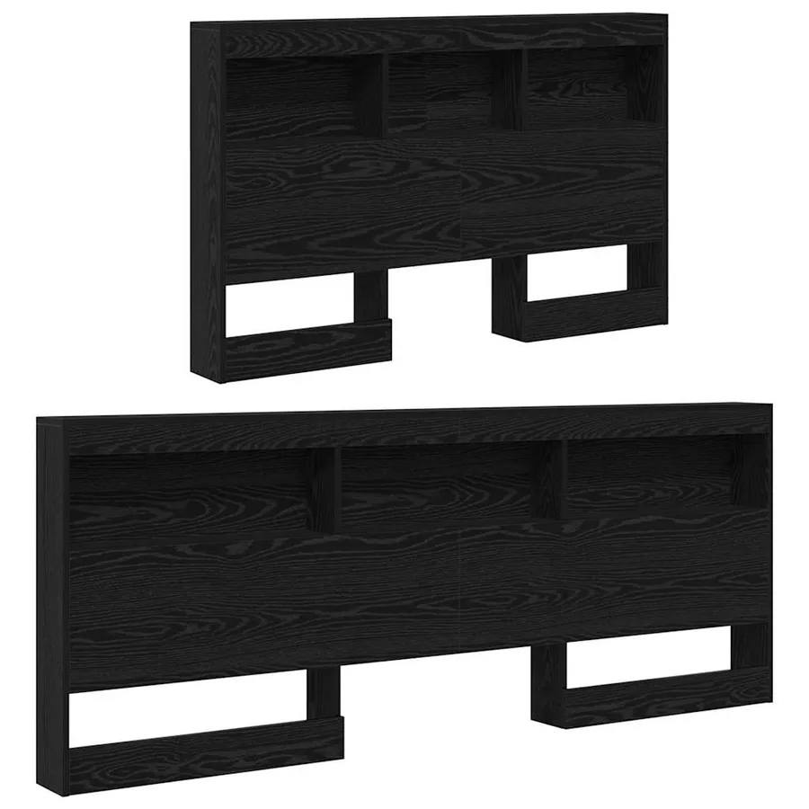 Tête de lit de rangement Chêne noir 207,5 x 137,5 x 76,5 cm - 5