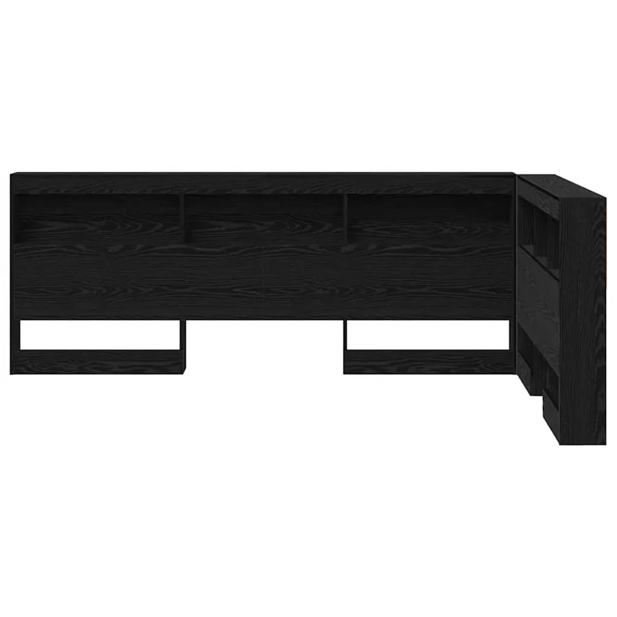Tête de lit de rangement Chêne noir 207,5 x 137,5 x 76,5 cm - 6