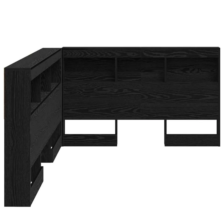 Tête de lit de rangement Chêne noir 207,5 x 137,5 x 76,5 cm - 7