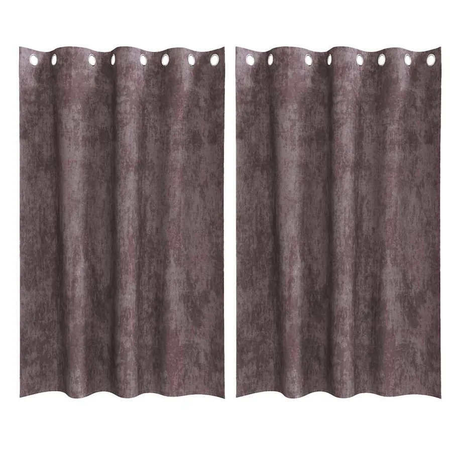 Rideaux en velours 2 pcs Marron 175 x 140 cm Velours - 2