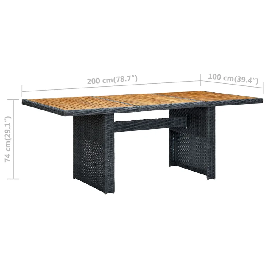Ensemble à manger d'extérieur 9 pcs et coussins résine tressée - 15