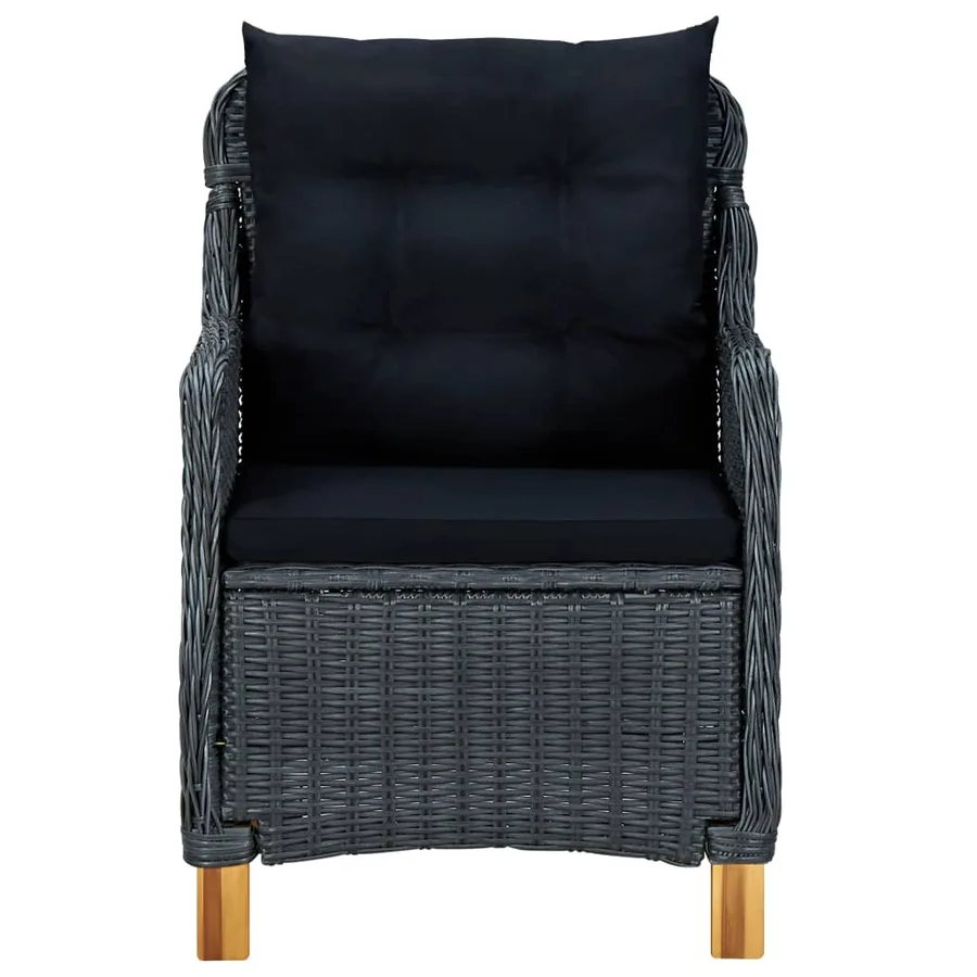 Ensemble à manger d'extérieur 9 pcs et coussins résine tressée - 5