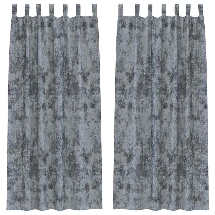 Rideaux en velours 2 pcs Gris Argenté 260 x 140 cm Velours - 2