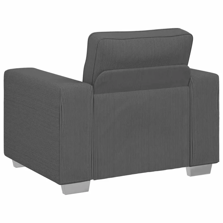 Fauteuil gris foncé 100x77x82 cm tissu velours côtelé - 6