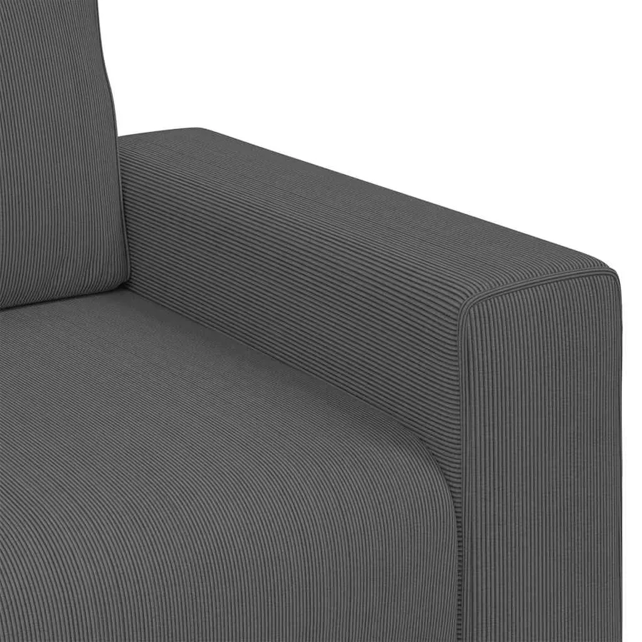 Fauteuil gris foncé 100x77x82 cm tissu velours côtelé - 7