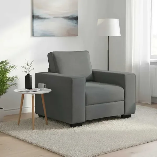 Fauteuil gris foncé 100x77x82 cm tissu