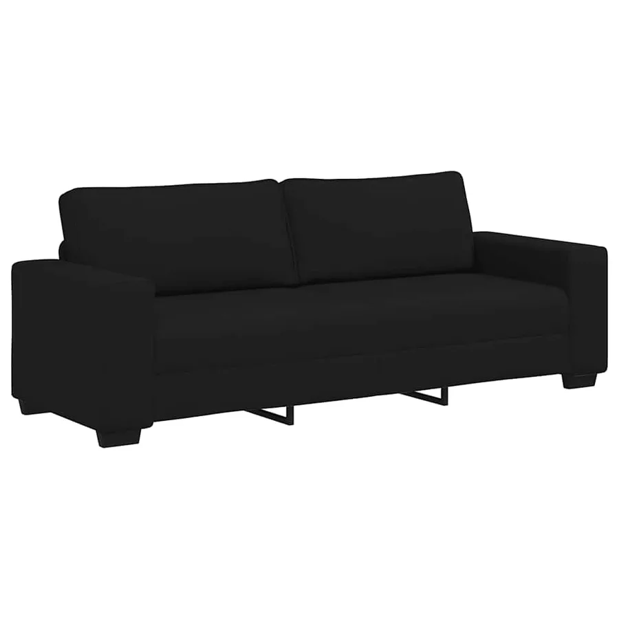 Ensemble de canapé 2 pcs avec coussins en tissu noir - 5