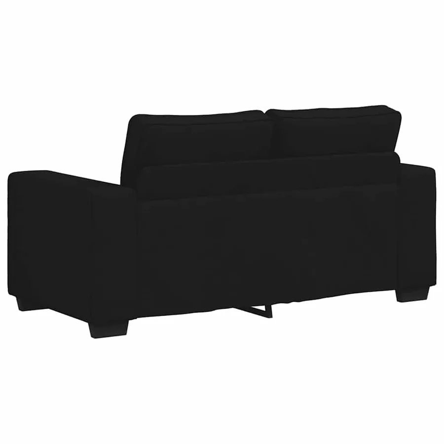 Ensemble de canapé 2 pcs avec coussins en tissu noir - 6