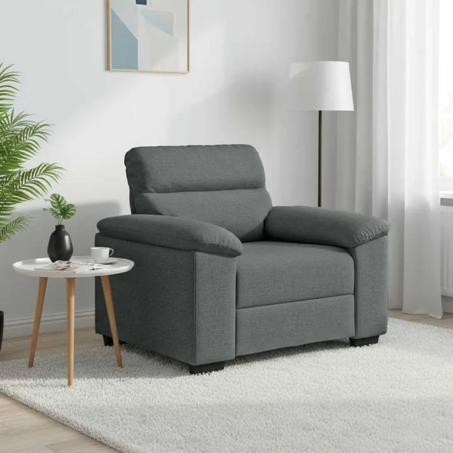 Fauteuil gris foncé 100x81x84 cm tissu