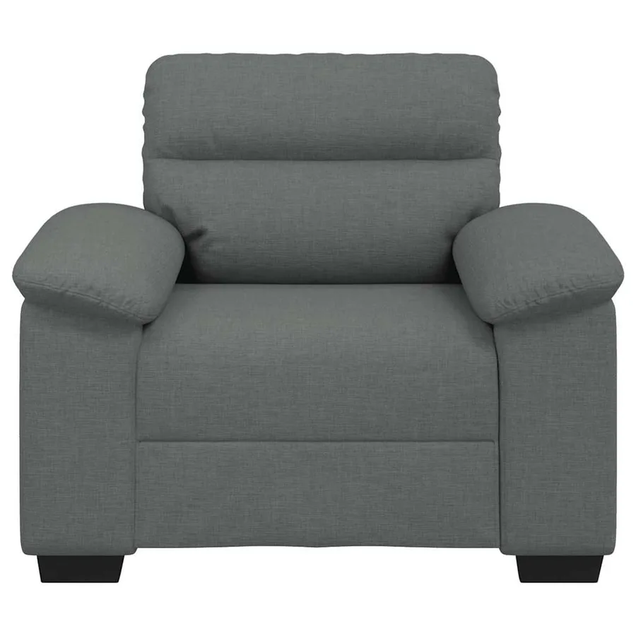 Fauteuil gris foncé 100x81x84 cm tissu - 4
