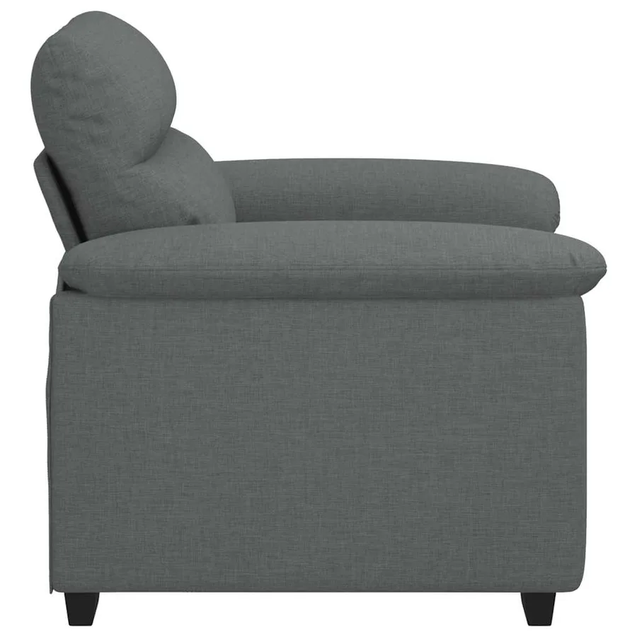 Fauteuil gris foncé 100x81x84 cm tissu - 5