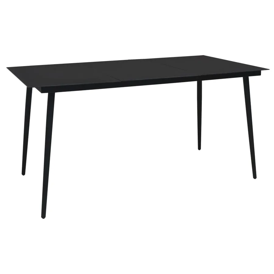 Ensemble à manger d'extérieur 7 pcs Rotin PVC Noir - 3