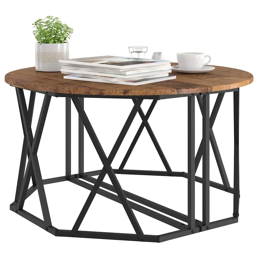 Table basse Bois Ancien 80 x 80 x 42 cm - 3