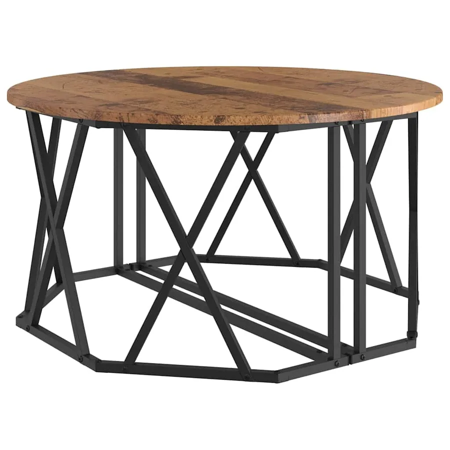 Table basse Bois Ancien 80 x 80 x 42 cm - 5