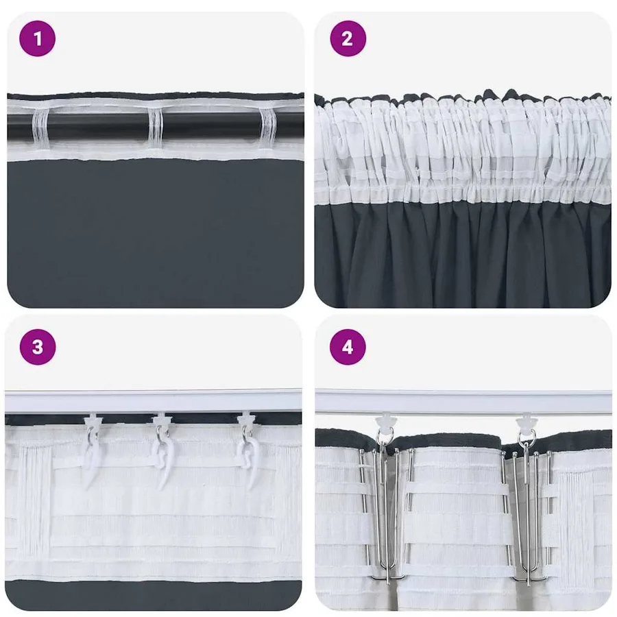 Rideaux en velours 2 pcs Gris Argenté 175 x 140 cm Velours - 7