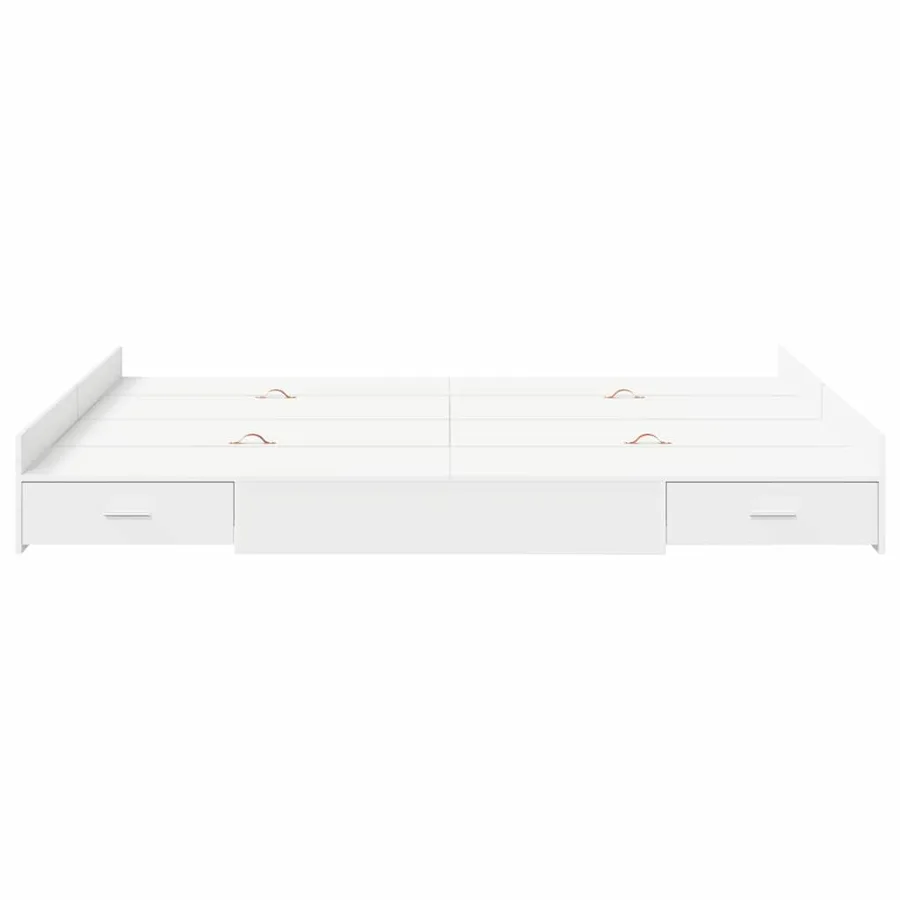 Cadre de lit avec rangement avec tête de lit Blanc 140 x 200 cm - 5