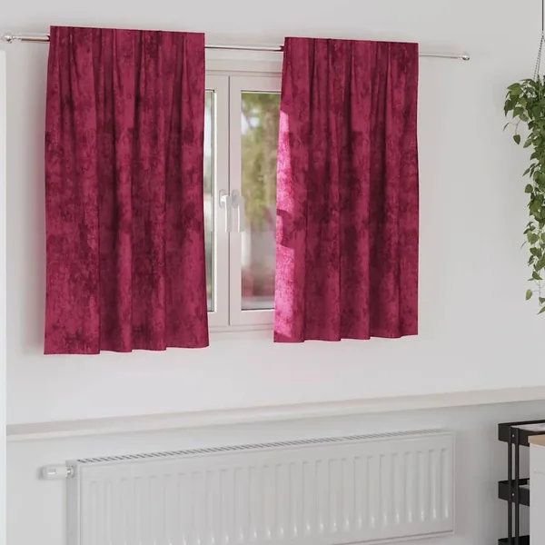 Rideaux en velours 2 pcs Rouge bordeaux 140 x 140 cm Velours