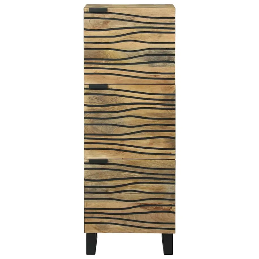 Highboard Marron 40 x 33 x 110 cm bois de manguier massif - 3