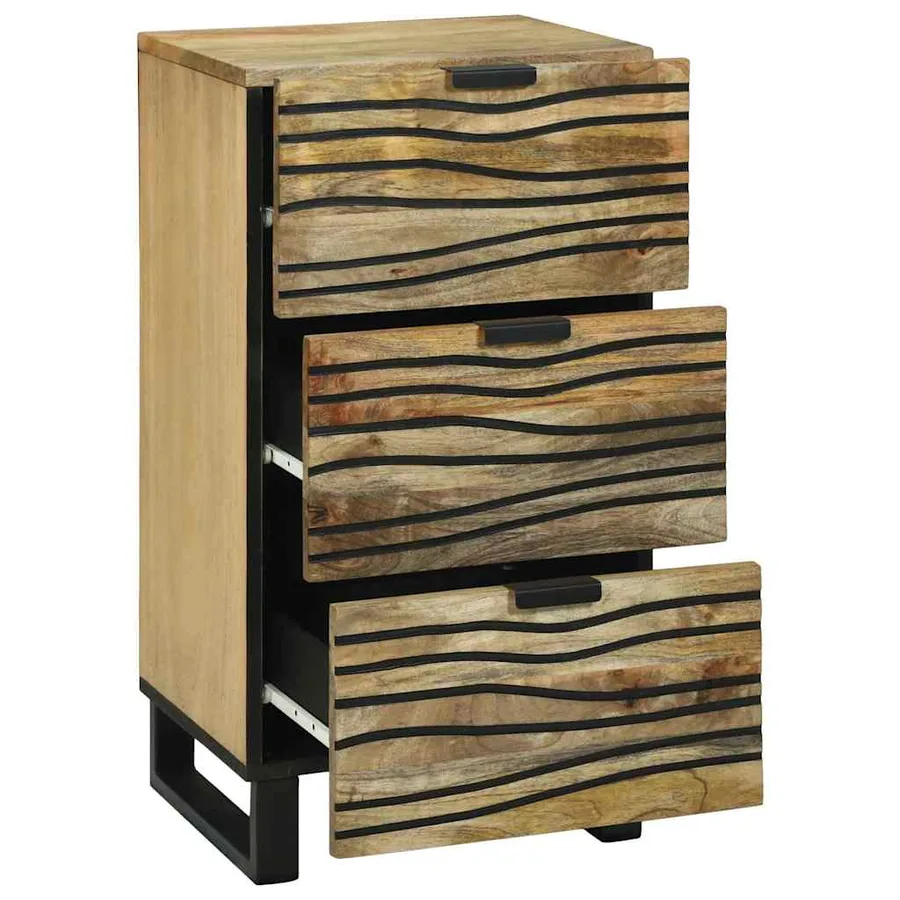 Buffet Marron 40 x 33 x 75 cm bois de manguier massif - 2