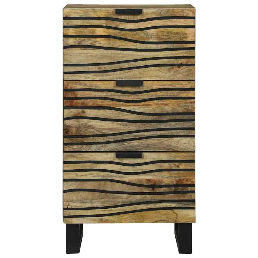 Buffet Marron 40 x 33 x 75 cm bois de manguier massif - 3
