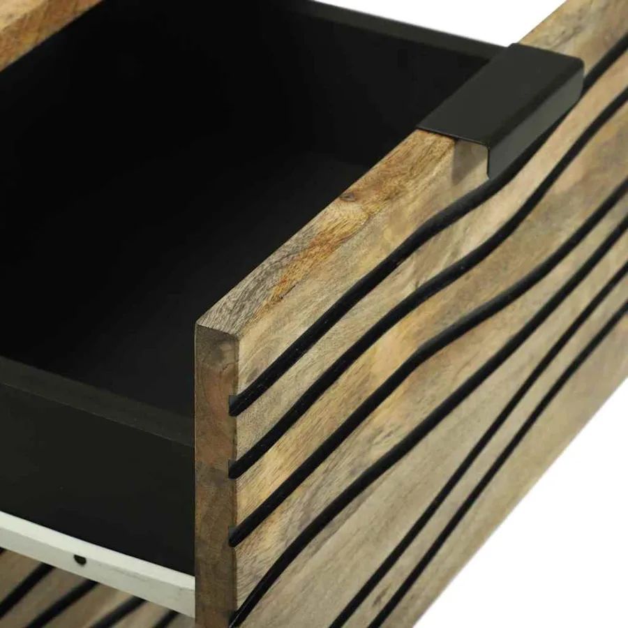 Buffet Marron 40 x 33 x 75 cm bois de manguier massif - 7