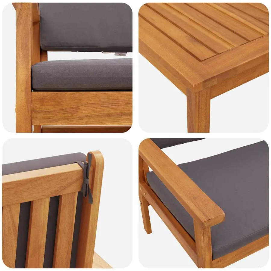 Ensemble de canapé de jardin 3 pcs Marron 120 x 65,5 x 79 cm - 8