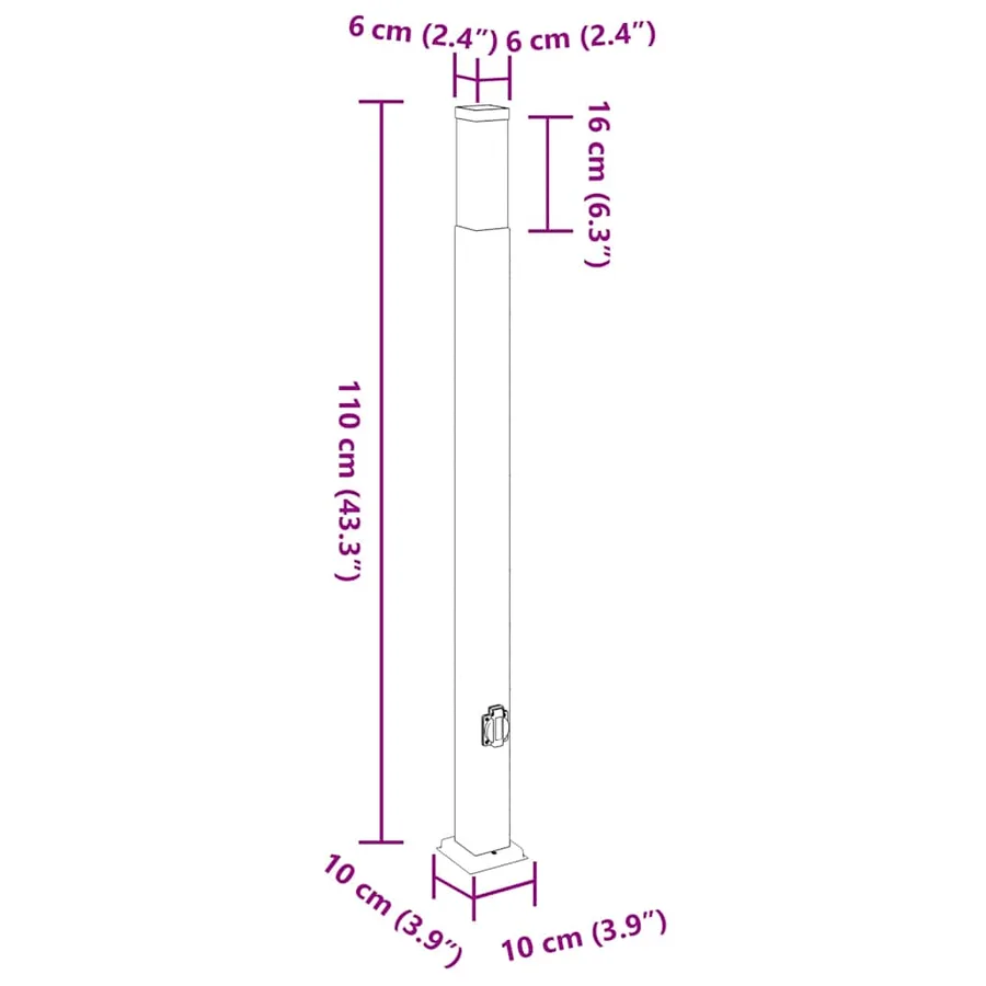 Bornes lumineuses avec sortie lot de 3 110 cm acier inoxydable IP44 - 11