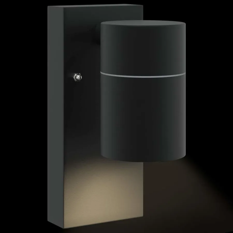 Applique Murale Extérieure 2 pcs Noir 6,5 x 10,5 x 16 cm - 11