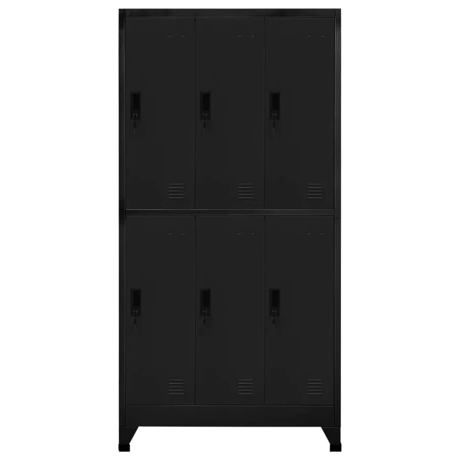 Armoire à casiers Noir 90x45x180 cm Acier - 2