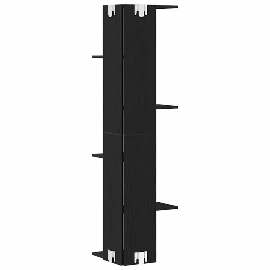 Étagère d'angle murale Chêne noir 36.5 x 36.5 x 140 cm - 4
