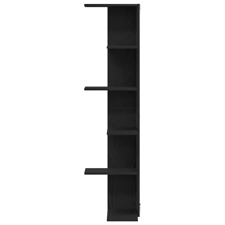 Étagère d'angle murale Chêne noir 36.5 x 36.5 x 140 cm - 5
