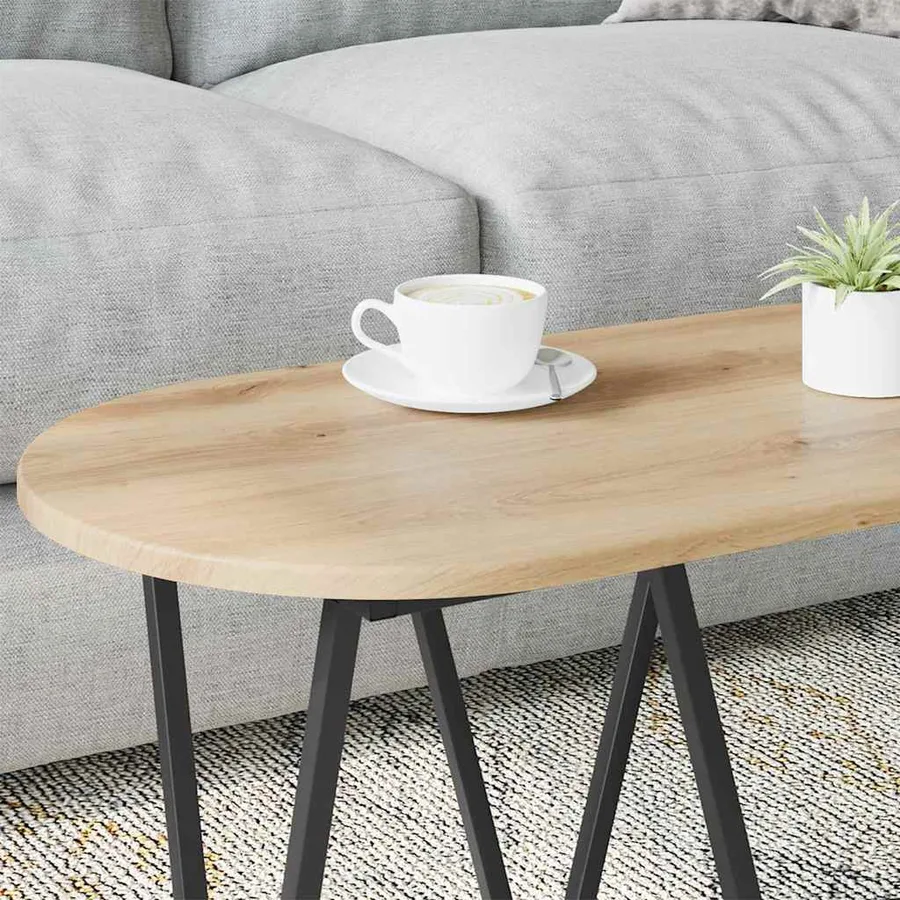 Table basse Chêne artisanal 80 x 40 x 40.5 cm - 4