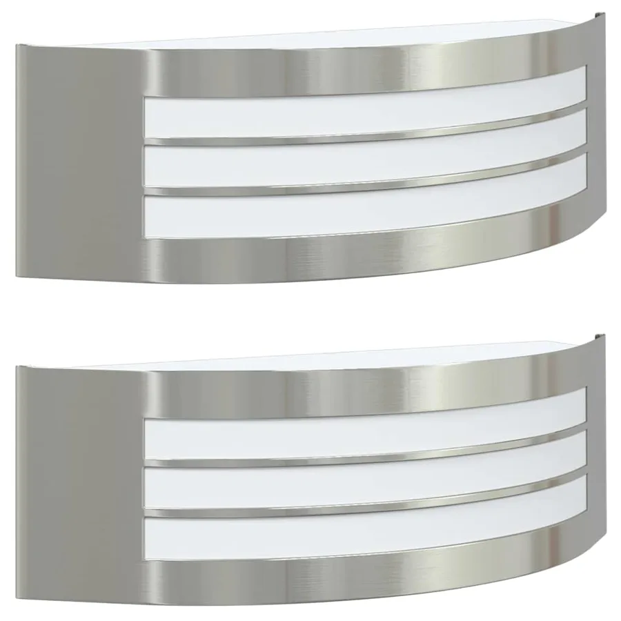 Applique Murale Extérieure 2 pcs Argenté 32 x 10 x 10 cm - 2