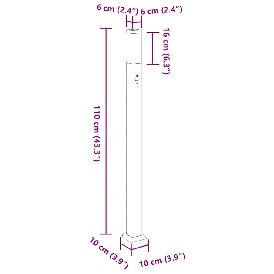 Bornes lumineuses avec détecteur lot de 3 110 cm acier inoxydable IP44 - 10