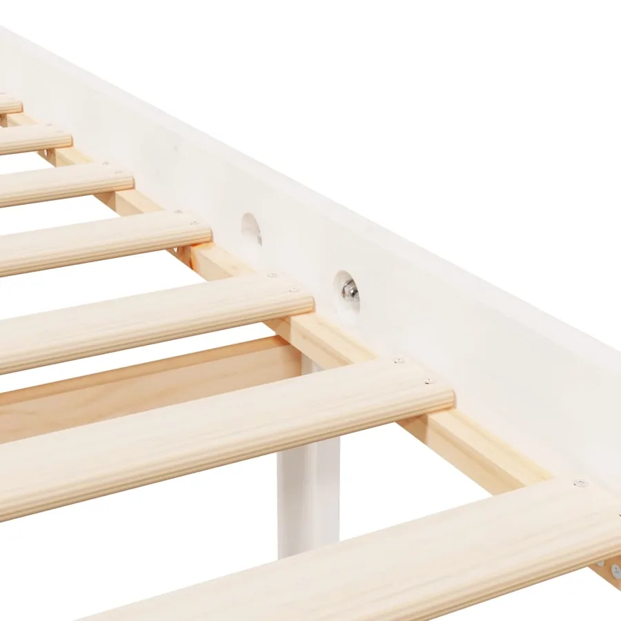 Lit pour personne âgée sans matelas blanc bois massif - 10