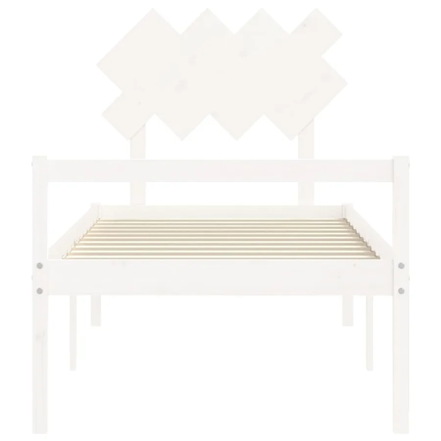Lit pour personne âgée sans matelas blanc bois massif - 6