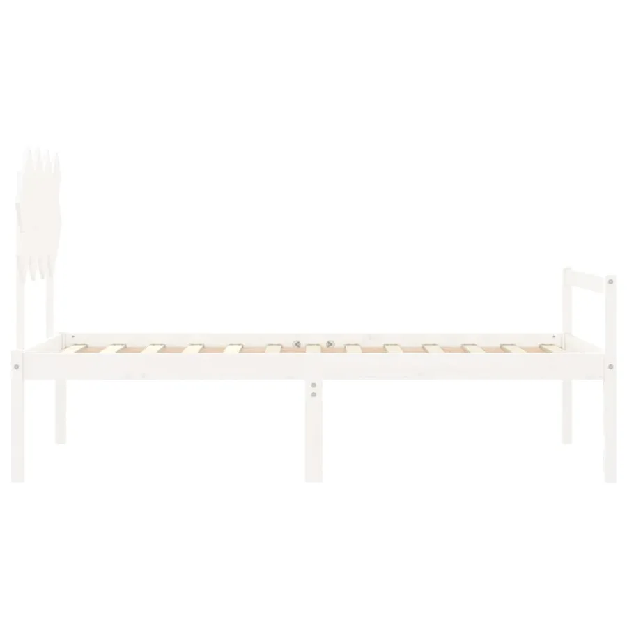 Lit pour personne âgée sans matelas blanc bois massif - 7