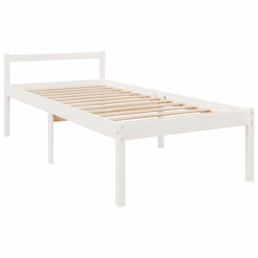 Lit pour personne âgée sans matelas blanc bois massif - 9