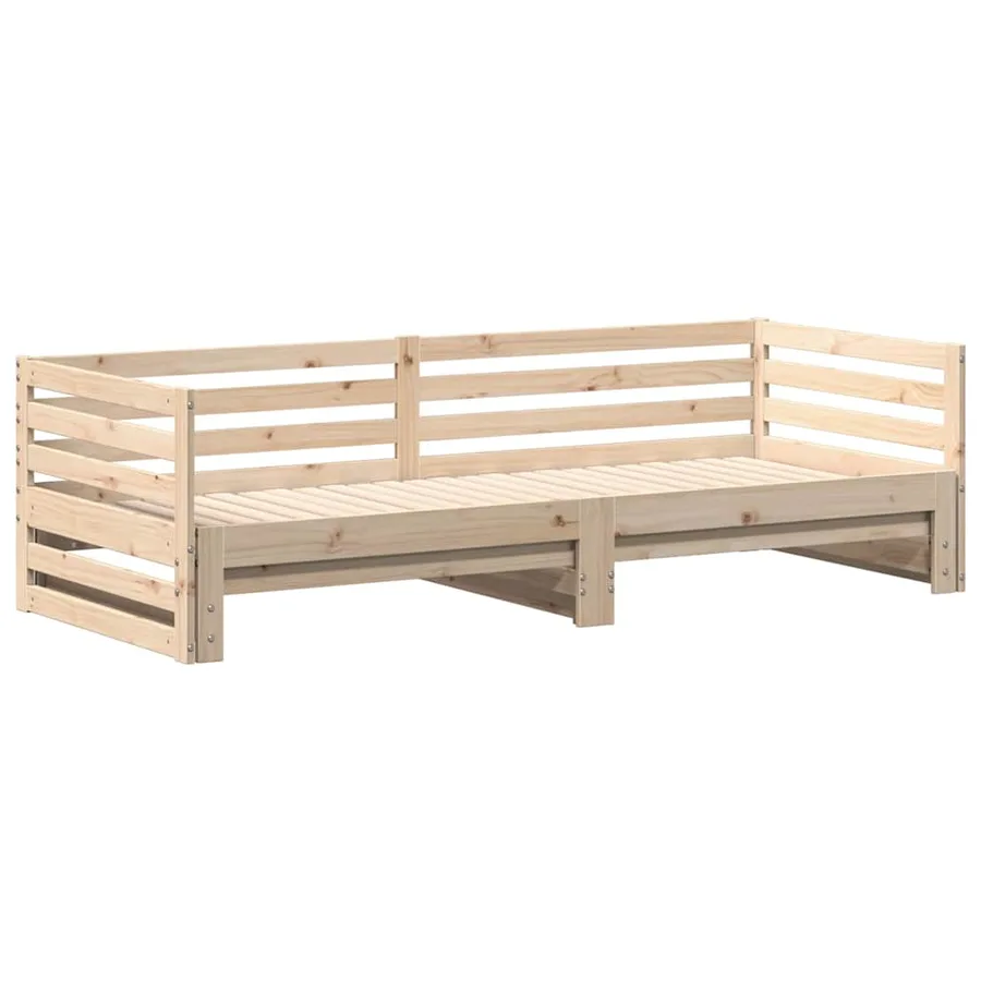 Lit de jour avec lit gigogne sans matelas 80x200 cm - 2