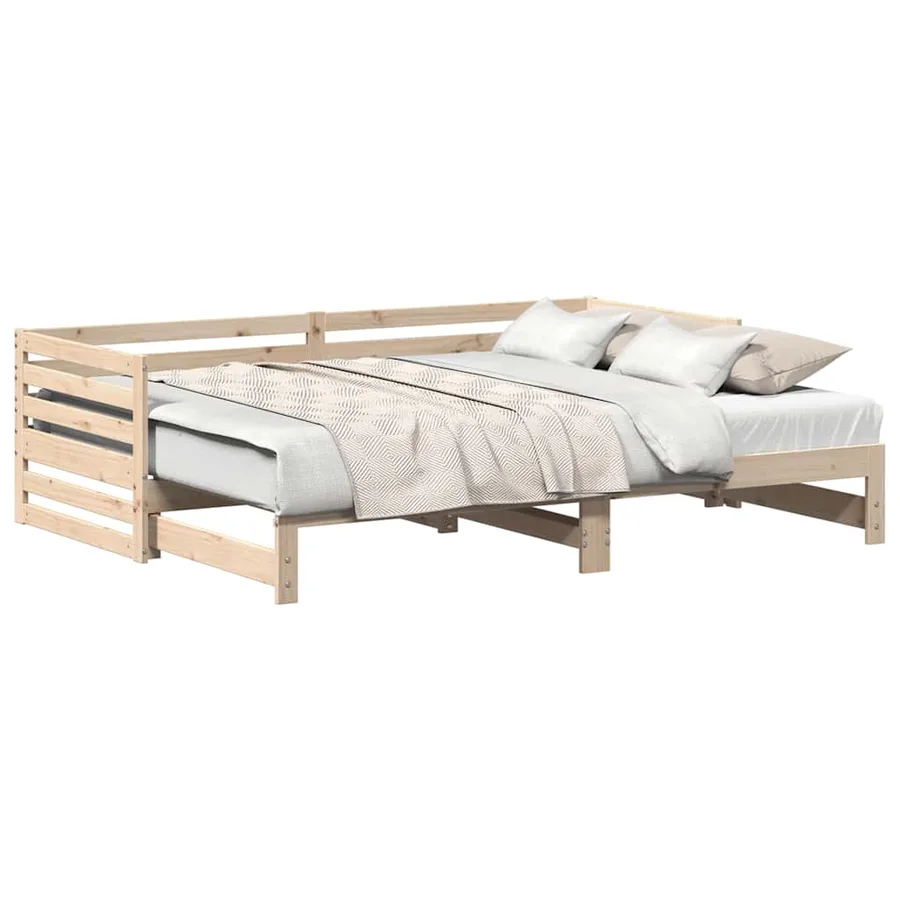 Lit de jour avec lit gigogne sans matelas 80x200 cm - 4