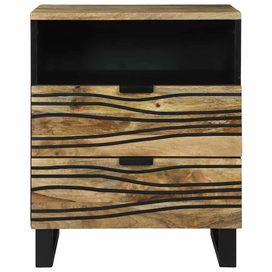 Table de chevet Naturel 50 x 33 x 62 cm Bois d'ingénierie - 3