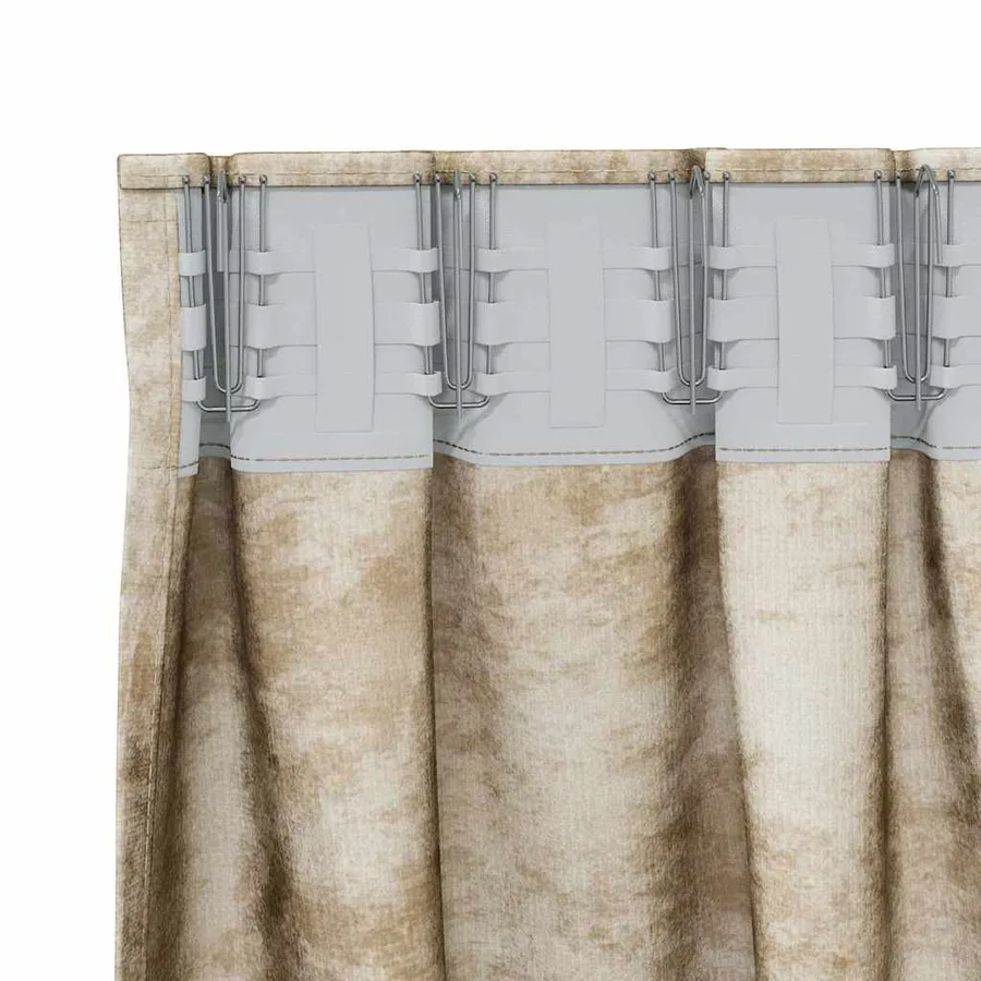 Rideaux en velours 2 pcs Crème 245 x 140 cm Velours - 5