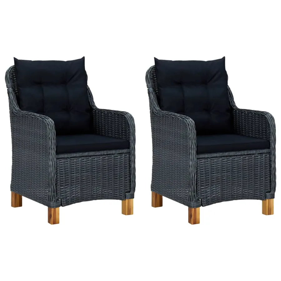 Ensemble à manger de jardin 3 pcs Gris foncé - 5
