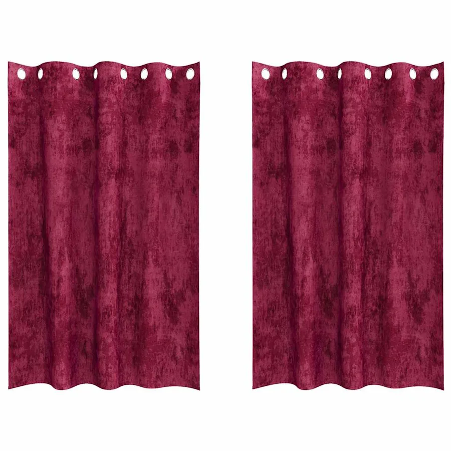 Rideaux en velours 2 pcs Bordeaux 175 x 140 cm Velours - 2
