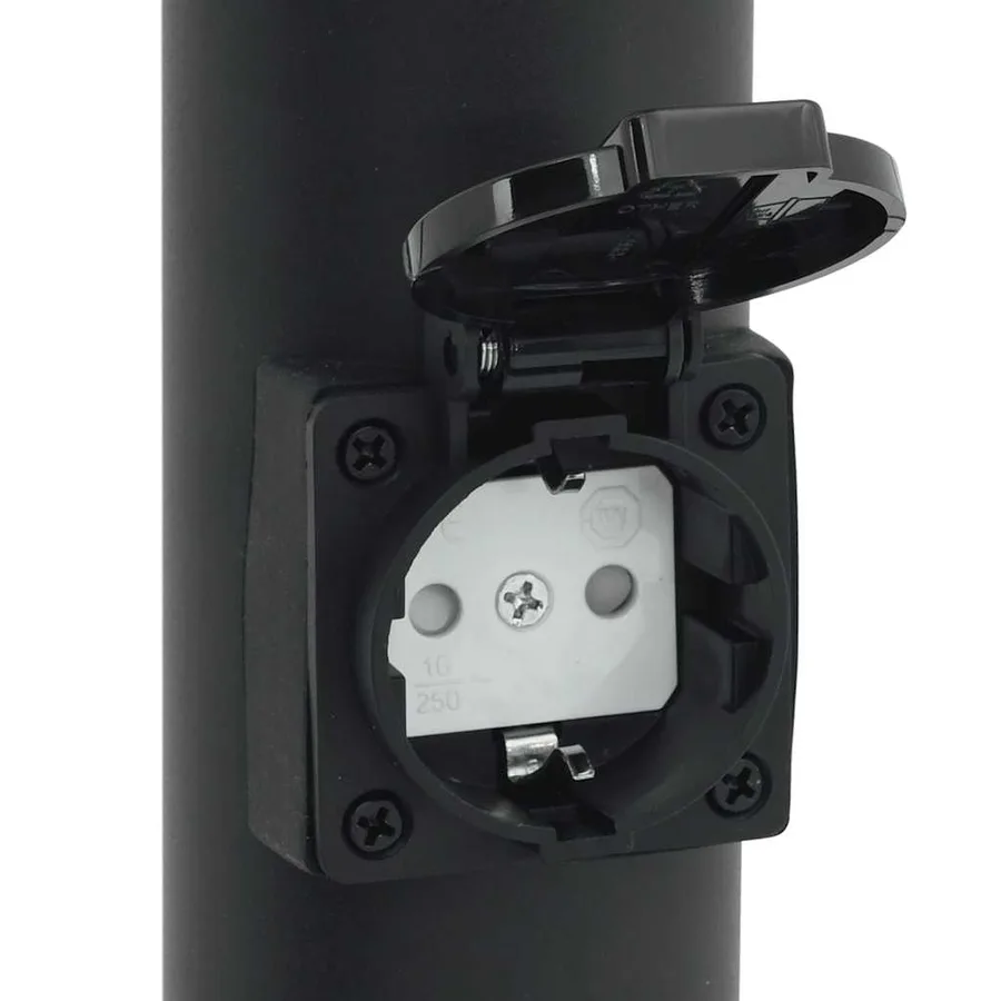 Borne lumineuse avec capteur et prise 80 cm Noir IP44 - 10