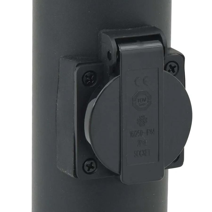 Borne lumineuse avec capteur et prise 80 cm Noir IP44 - 9